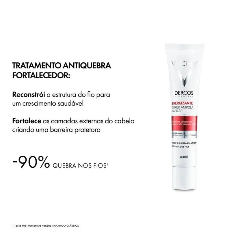 SUPER AMPOLA CAPILAR VICHY DERCOS ENERGIZANTE TRATAMENTO ANTIQUEBRA 40ML