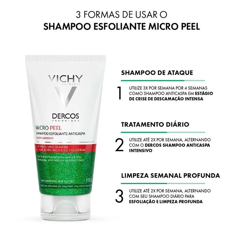 Vichy Dercos Micro Peel - Shampoo Esfoliante Anticaspa 150ml