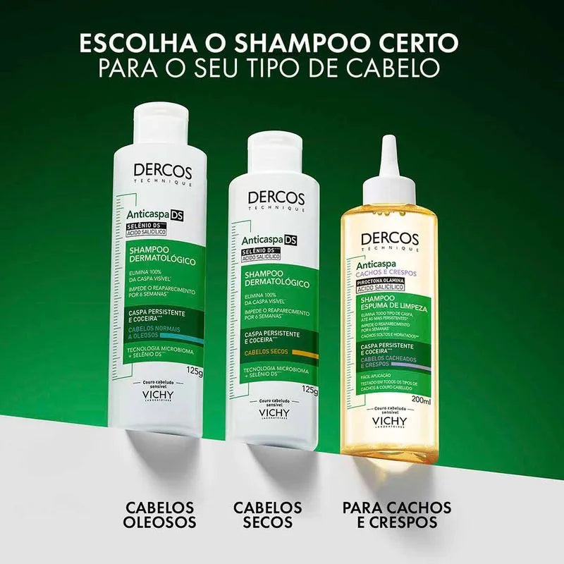Espuma de Limpeza Vichy Dercos Anticaspa Para Cabelos Crespos e Cacheados 200ml