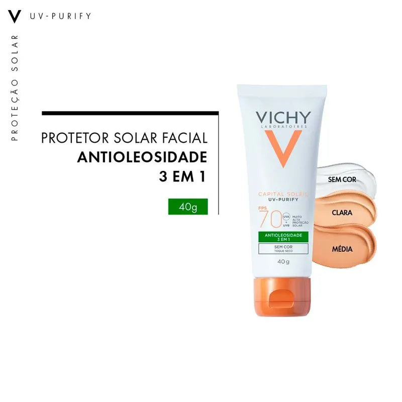 Protetor Solar Facial Vichy – Capital Soleil Purify 40g
