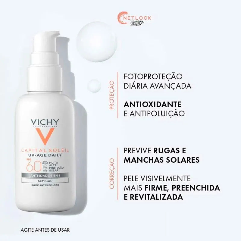 Vichy UV-Age Daily Kit com 2 Unidades – Protetor Solar Facial FPS60 Kit